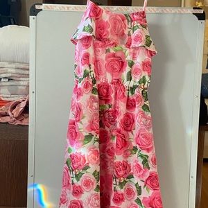 Pink floral dress 7/8 medium children’s place.